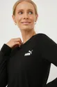 μαύρο Βαμβακερή μπλούζα με μακριά μανίκια Puma Γυναικεία