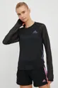 μαύρο Μακρυμάνικο μπλουζάκι για τρέξιμο adidas Performance Parley Adizero