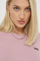 ružová Bavlnené tričko s dlhým rukávom Vans
