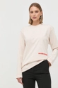 beige Victoria Beckham top a maniche lunghe in cotone