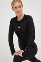 črna Majica z dolgimi rokavi za vadbo adidas Performance Ženski