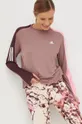 μωβ Μακρυμάνικο μπλουζάκι για τρέξιμο adidas Performance Color Block Γυναικεία