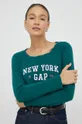 τιρκουάζ Βαμβακερή μπλούζα με μακριά μανίκια GAP Γυναικεία