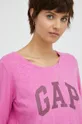 ροζ Βαμβακερή μπλούζα με μακριά μανίκια GAP