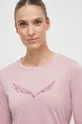 ružová Športové tričko s dlhým rukávom Salewa Solidlogo Dry