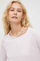American Vintage longsleeve bawełniany T-SHIRT ML COL BATEAU różowy SON31G
