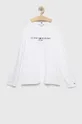λευκό Βαμβακερή μπλούζα με μακριά μανίκια Tommy Hilfiger Γυναικεία