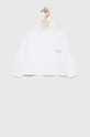 biela Detská bavlnená košeľa s dlhým rukávom Calvin Klein Jeans Dievčenský