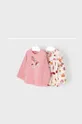ružová Detská bavlnená košeľa s dlhým rukávom Mayoral (2-pak) Dievčenský