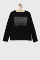 czarny Guess longsleeve dziecięcy Dziewczęcy