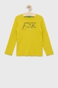 zielony United Colors of Benetton longsleeve bawełniany dziecięcy Dziewczęcy