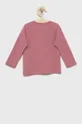 Detská bavlnená košeľa s dlhým rukávom United Colors of Benetton ružová