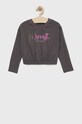 United Colors of Benetton longsleeve bawełniany dziecięcy nadruk szary 3VR5C106Z.G