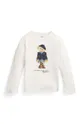 bijela Dječja pamučna majica dugih rukava Polo Ralph Lauren Za djevojčice