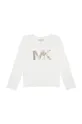 Otroška bombažna majica z dolgimi rokavi Michael Kors bela