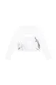 bela Otroška bombažna majica z dolgimi rokavi Michael Kors Dekliški