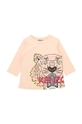 różowy Kenzo Kids longsleeve bawełniany dziecięcy Dziewczęcy