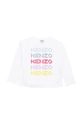 biały Kenzo Kids longsleeve bawełniany dziecięcy Dziewczęcy