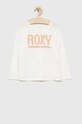 Roxy longsleeve bawełniany dziecięcy nadruk biały ERGZT03904