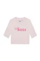 ružová Detské tričko s dlhým rukávom BOSS Dievčenský