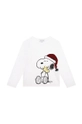 Дитячий бавовняний лонгслів Marc Jacobs X The Peanuts білий