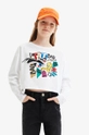 biały Desigual longsleeve bawełniany dziecięcy Dziewczęcy