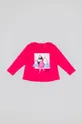 fialová Detská bavlnená košeľa s dlhým rukávom zippy Dievčenský