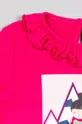 vijolična Otroška bombažna majica z dolgimi rokavi zippy
