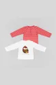 rdeča Otroška bombažna majica z dolgimi rokavi zippy 2-pack Dekliški