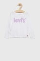 Levi's longsleeve bawełniany dziecięcy nadruk biały 3EG551.