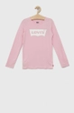 różowy Levi's longsleeve bawełniany dziecięcy Dziewczęcy