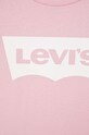 DÍVKA Dětské bavlněné tričko s dlouhým rukávem Levi's 4EA643. růžová