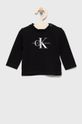 Calvin Klein Jeans longsleeve dziecięcy IN0IN00005.9BYY z elastanem czarny IN0IN00005.9BYY