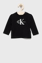 Calvin Klein Jeans longsleeve dziecięcy IN0IN00005.9BYY z elastanem czarny IN0IN00005.9BYY