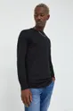 μαύρο Βαμβακερή μπλούζα με μακριά μανίκια Tom Tailor