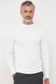 biela Bavlnené tričko s dlhým rukávom Calvin Klein Pánsky