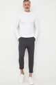 Bavlněné tričko s dlouhým rukávem Calvin Klein K10K109735.9BYY bílá AW22