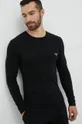 crna Homewear majica dugih rukava Emporio Armani Underwear