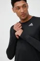 čierna Bežecké tričko s dlhým rukávom adidas Performance Own The Run