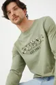 πράσινο Βαμβακερή μπλούζα με μακριά μανίκια Guess