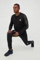 Βαμβακερή μπλούζα με μακριά μανίκια adidas μαύρο