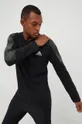 μαύρο Βαμβακερή μπλούζα με μακριά μανίκια adidas