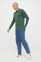 Bavlnené tričko s dlhým rukávom Pepe Jeans zelená