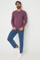 Βαμβακερή μπλούζα με μακριά μανίκια Pepe Jeans μωβ