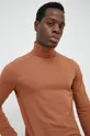 hnedá Tričko s dlhým rukávom Selected Homme