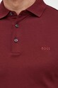 Bavlnené tričko s dlhým rukávom BOSS 50468392 burgundské