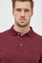 BOSS longsleeve bawełniany bordowy 50468392