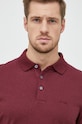 BOSS longsleeve bawełniany bordowy 50468392