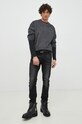 Βαμβακερή μπλούζα με μακριά μανίκια BOSS boss athleisure 50472551 μαύρο AW22