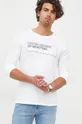 λευκό Βαμβακερή μπλούζα με μακριά μανίκια United Colors of Benetton